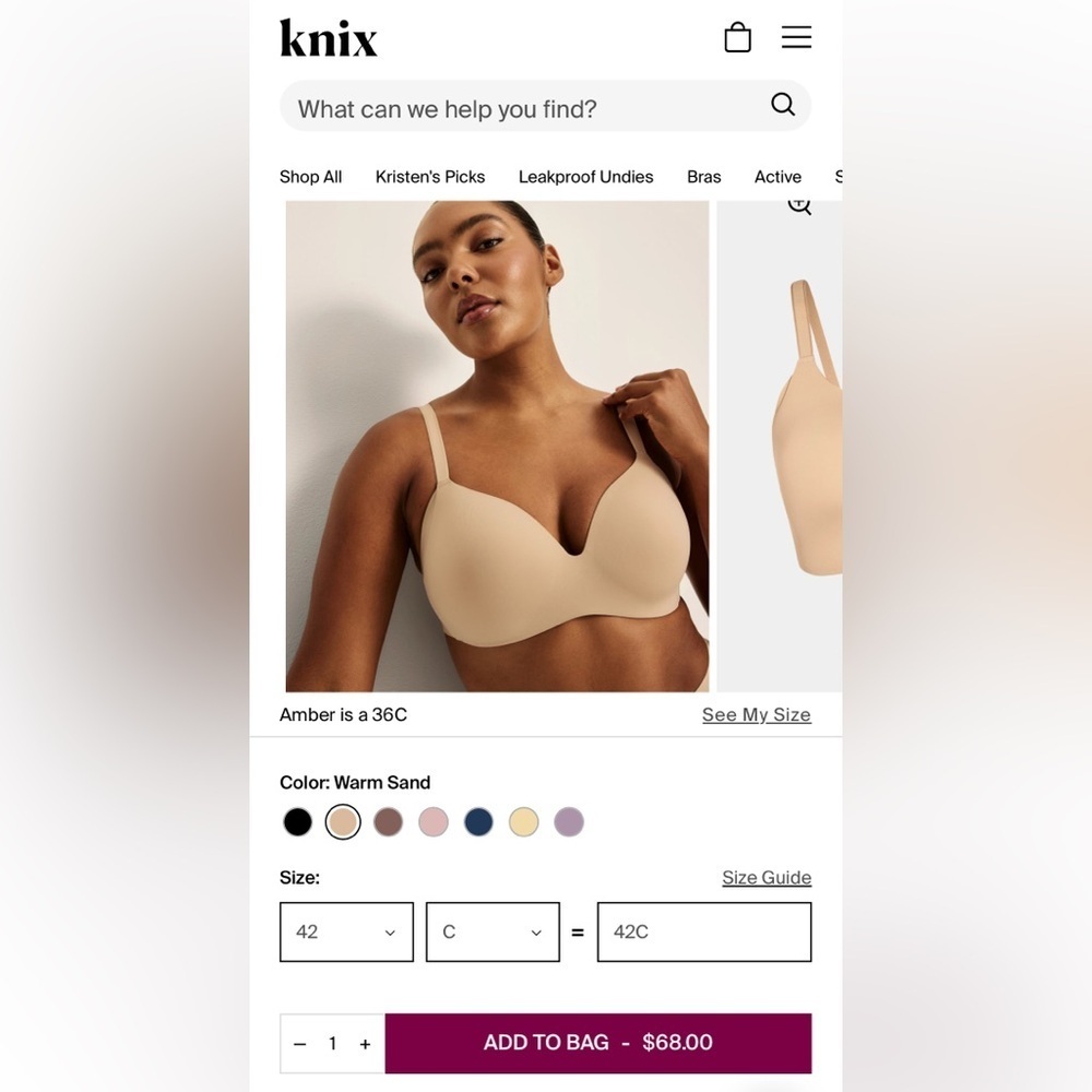 Knix WingWoman Contour Bra Size 42C